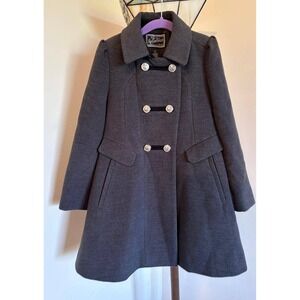 Rothschild Charcoal Grey Wool Blend Double‎ Breasted  girls Coat Ornate 6X